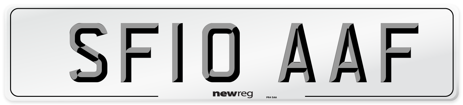 SF10 AAF Number Plate from New Reg